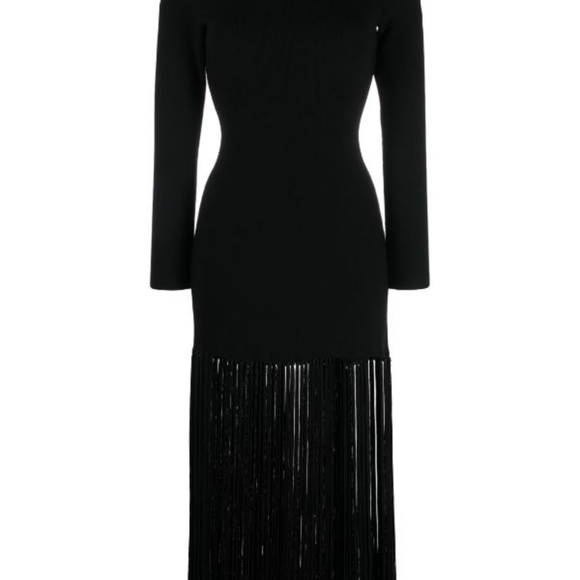 SANDRO fringed knit maxi  dress - Picture 5 of 5